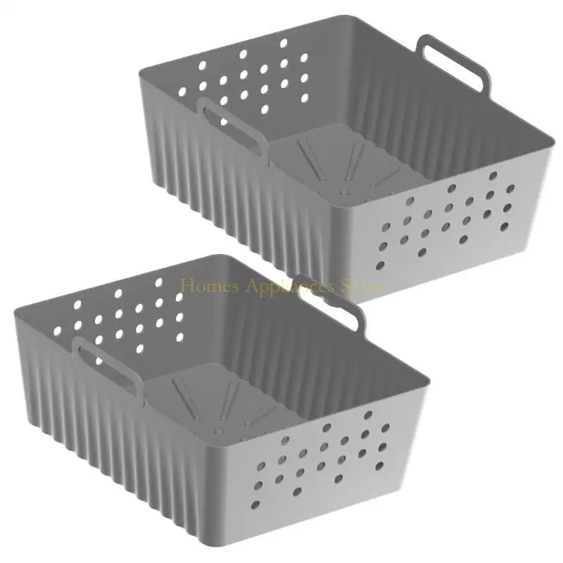 D0AB PACK 2 воздушной фритюрной панели силиконовой воздушной корзины корзина воздушного фритюрного фритюрного миски силиконовый