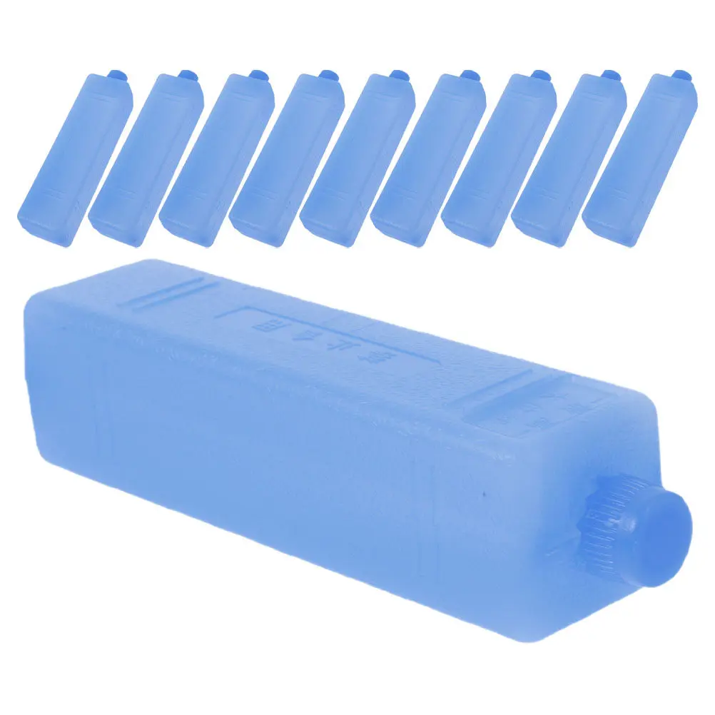 10Pcs Ice Cooler Pack Reusable Freezer Blocks 6.56x1.45 Inch Freezer Pack for Shipping Food Medicine Outdoor Cooler Bag