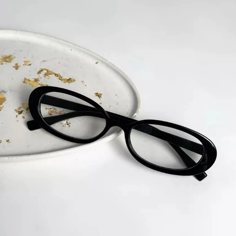 Schutzbrille 1/2 Stück kleiner Rahmen oval Anti-Blaulicht-Brillengestell für Frauen trendige klare Linse Brillen schwarze Rahmenbrille