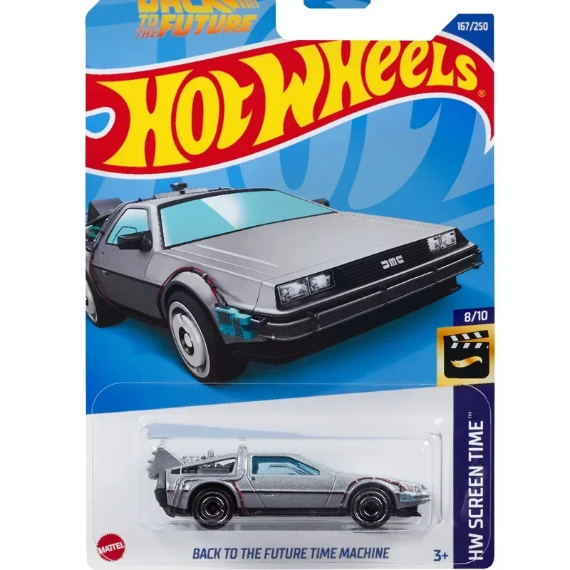 Carro quente original das rodas de volta para a máquina do tempo futuro dmc diecast 1:64 brinquedo das crianças do veículo da coleção do voiture do