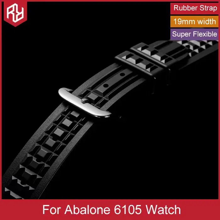 Rdunae Watch Rubber TPU Strap For Abalone 6105 Series Men's Automatic Watch 19mm 20mm Vintage Waterproof Watch Band