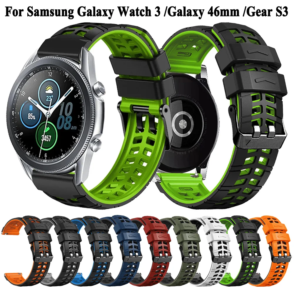 22mm Strap For Samsung Gear S3 Classic / Frontier Silicone Band Bracelets For Samsung Galaxy Watch 3 45mm Replacement Wristband