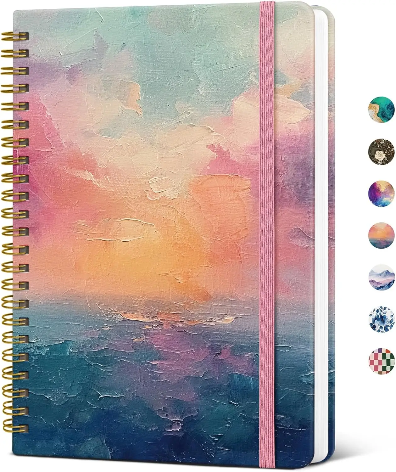 

A5 Hardcover Spiral Notebook, 140 Pages, Lined Journal for Women, Cute Sunset Design, Perfect for Work, School & Note Taking