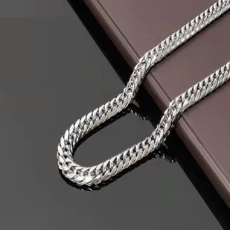 316L Stainless Steel  Cuban Chain Necklace For Men Women Vintage Choker Punk Jewelry Gift Width 8mm