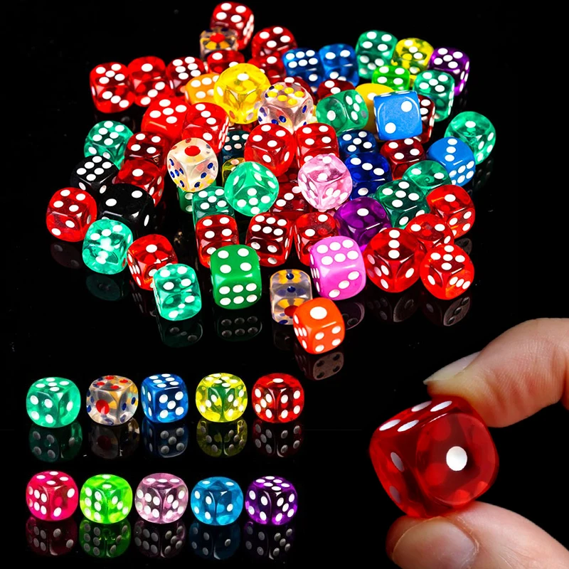 10/20 Piezas de Dados de Colores Surtidos de 14 mm, Dados Transparentes con Bordes Redondeados, Dados para Juegos de Azar, Recuerdos para Fiestas, Accesorios para Juegos ZYF