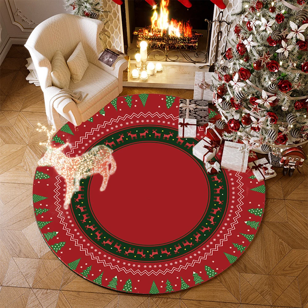 

Carpet Living Room Decor Round Rug for Bedroom Festive Home Decoration Luxury Mat for Bedroom Carpet Holiday Gift