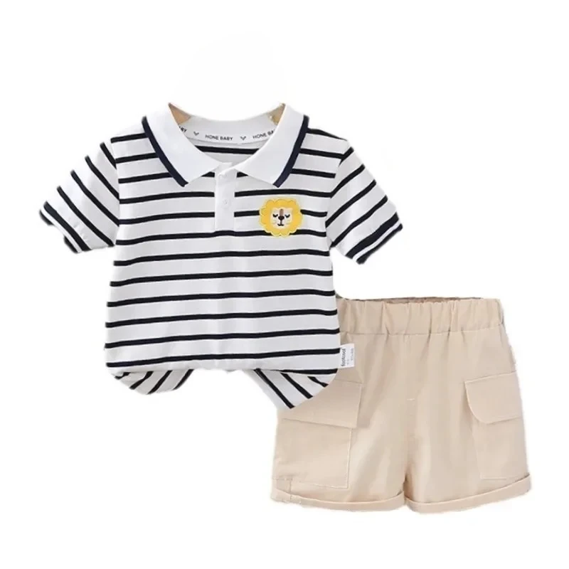 

New Summer Baby Boys Clothes Suit Children Striped T-Shirt Shorts 2Pcs/Sets Toddler Casual Sports Costume Infant Kids Tracksuits