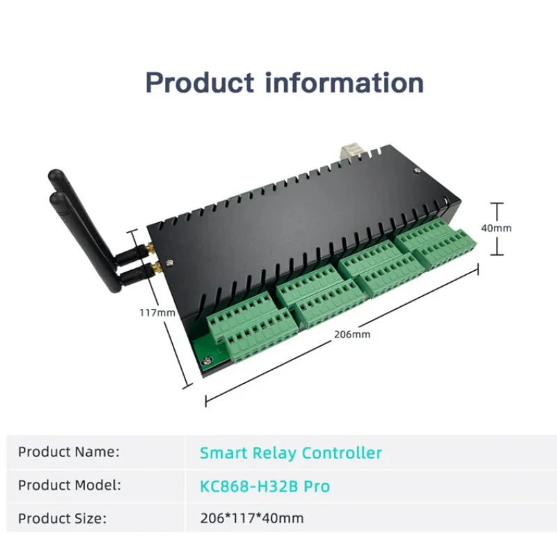 KC868-H32B PRO Home Controller Module Switch Relay ESP32 ESPHome Voice Control WiFi/RJ45/RS485 Modbus