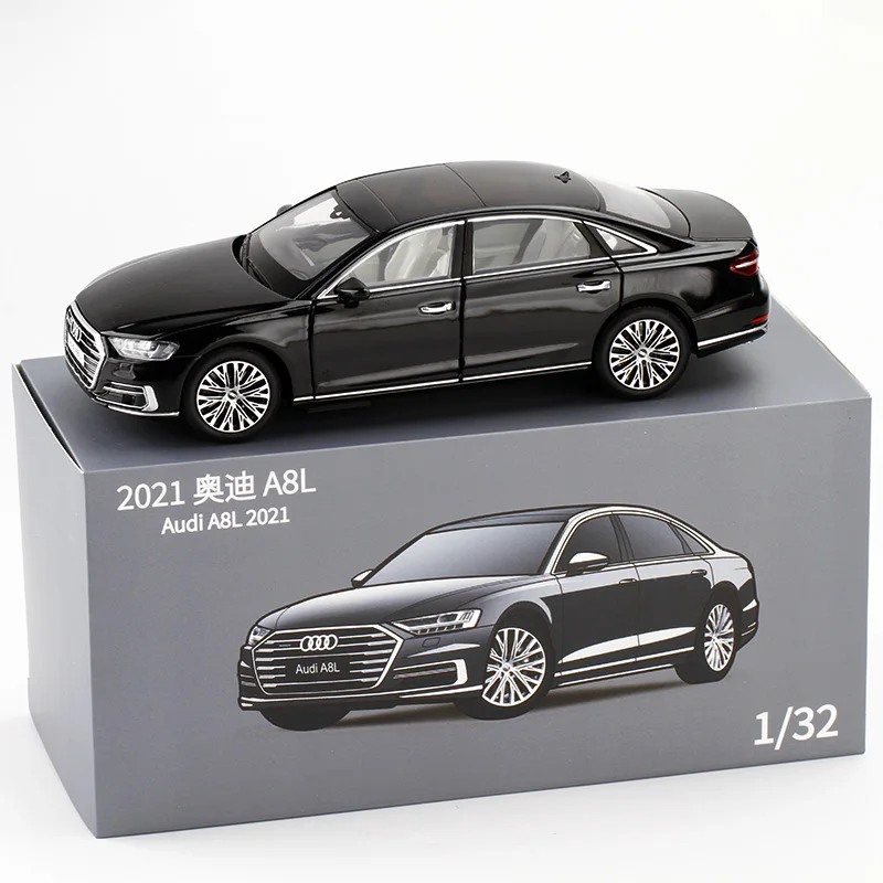 Modèle de simulation en alliage Audi A8L, 1:32, entièrement ouvert, statique, collection de jouets décoratifs pour enfants, cadeaux de vacances pour enfants