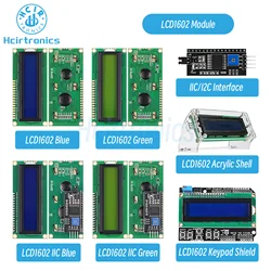 LCD1602 Module 1602 1602A LCD Module Blue/Yellow Green Screen Display IIC I2C Interface Adapter Acrylic Shell Keypad Shield