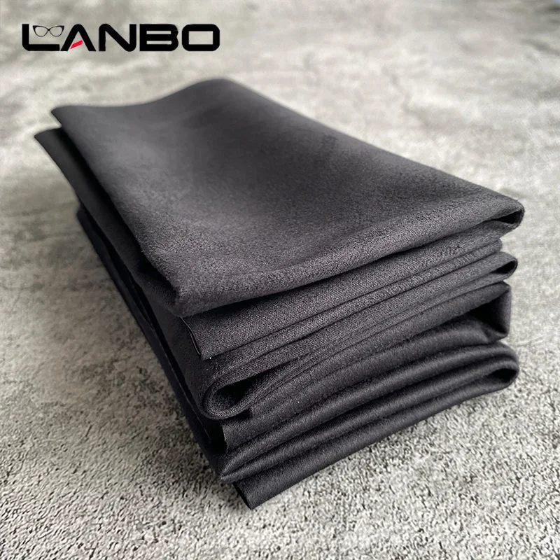 10pcs 35*35cm Big Size Black Chamois Glasses Cleaner Microfiber Glasses Cleaning Cloth For Lens Phone Screen Cleaning Wipes