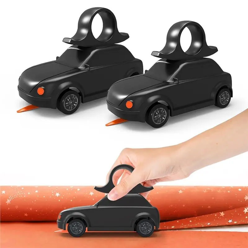 Gift Wrap Tool 2Pcs Wrapping Paper Cutter With Wheels Straight Line Paper Roll Cutter For Birthday Christmas