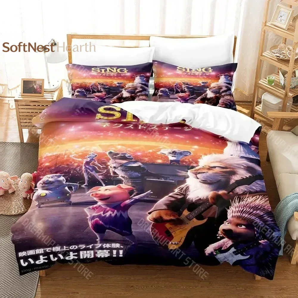 2026 3D Print Sing 2 Bedding Set Single Twin Full Queen King Size Bed Set Aldult Kid Bedroom Duvetcover Sets