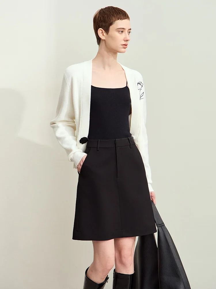 Amii Minimalismus halber Rock für Frauen Herbst neues altes Geld A-Linie Retro Basic Blazer Mini trend ige elegante Dame Rock