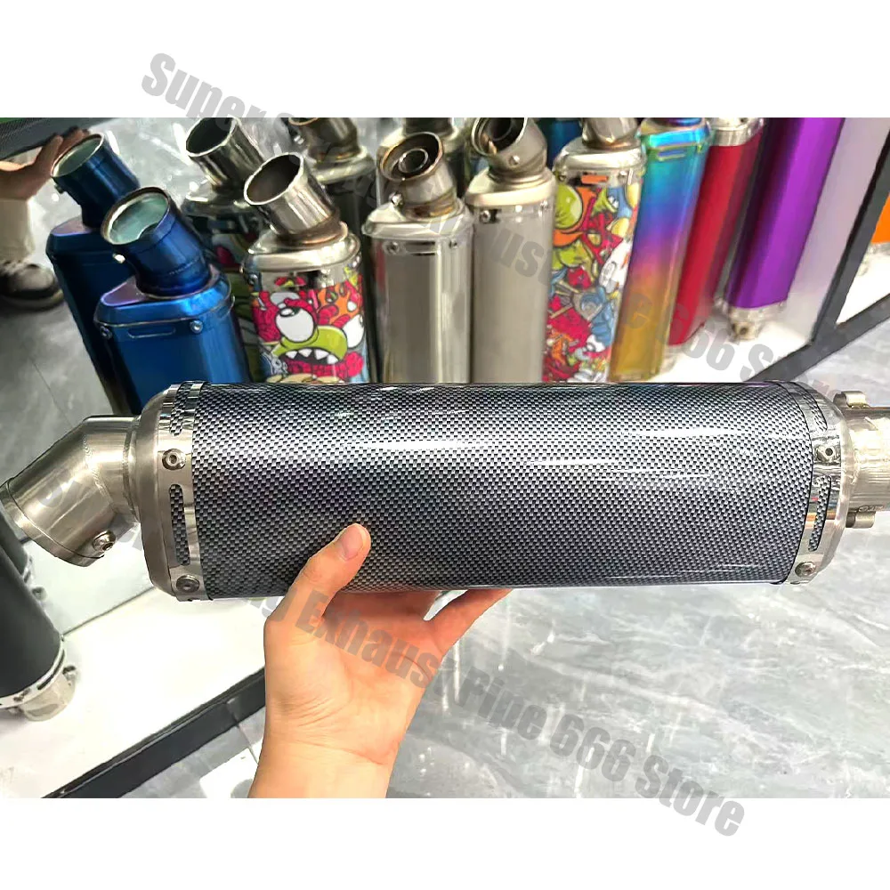 

New Product Debut 51mm Universal Motorcycle Exhaust Muffler Escape 370mm Pipe 100cc-1000cc ATV GP Scooter For AK Fz6 Pcx125