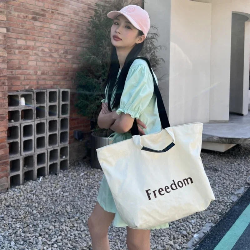 

Oversized Canvas Textile Large Size Tote Hand Bag Women Sweetwear Weekender Fabric Shopping Soft Slouchy Pouch Hobo Shoulder Bag