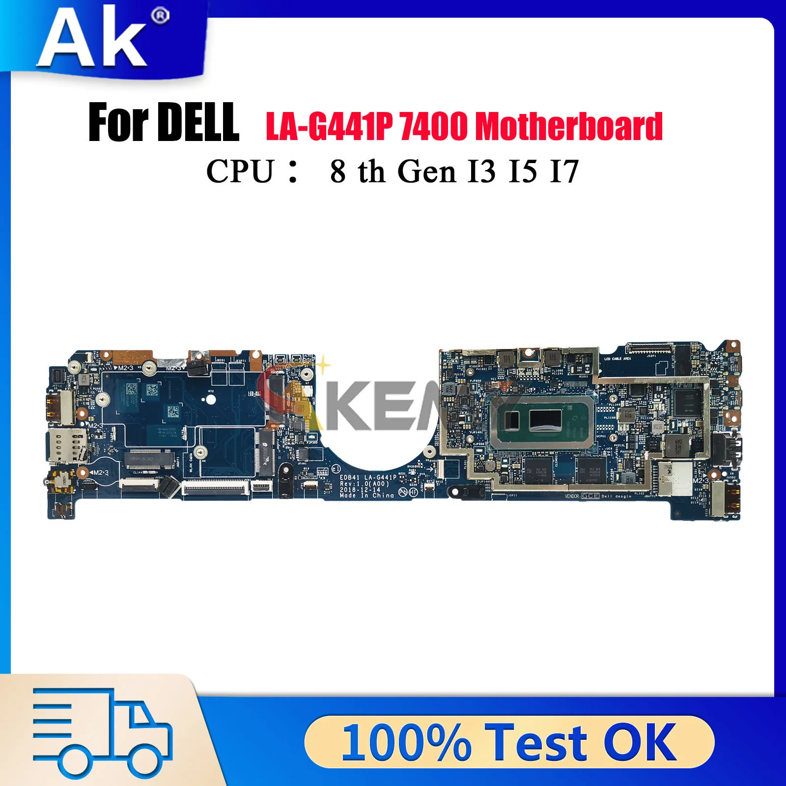 

Материнская плата LA-G441P для Dell Latitude 7400 с процессором i5 i7 8-го поколения 8G 16G 0R5P25 54 шт. протестирована нормально