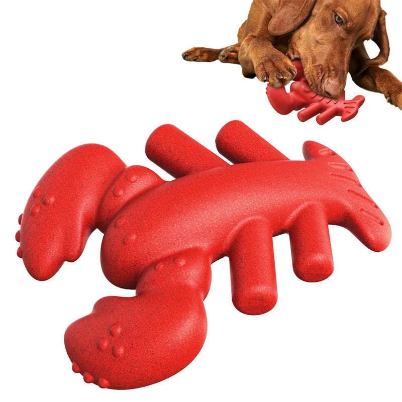 Large Dog Chew Toys Durable Bite Resistant Teeth Cleaning Separation Anxiety Lobster Shaped Dog Food-grade Material Pet Supplies