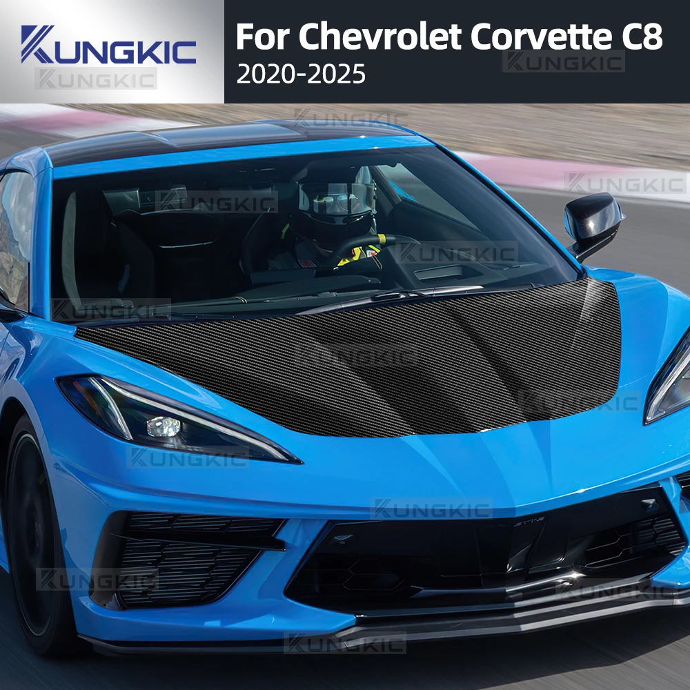 

Для Chevrolet Corvette C8 2020 2021 2022 2023-2025 LHD RHD Автомобильный передний капот капота двигателя узор из углеродного волокна TPU PPF пленка