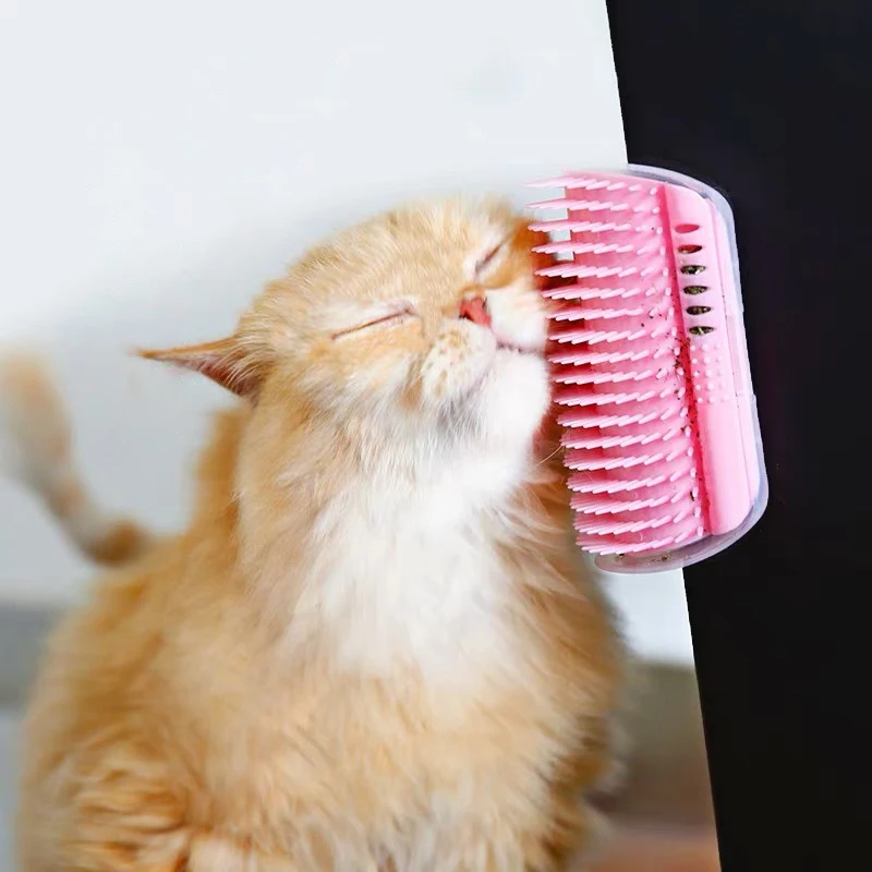 Corner Massage Comb Soft Cat Corner Scraper Self-Grooming Massage Comb Catnip Self-Grooming and Shaving Brush Tool Cleaning Corn