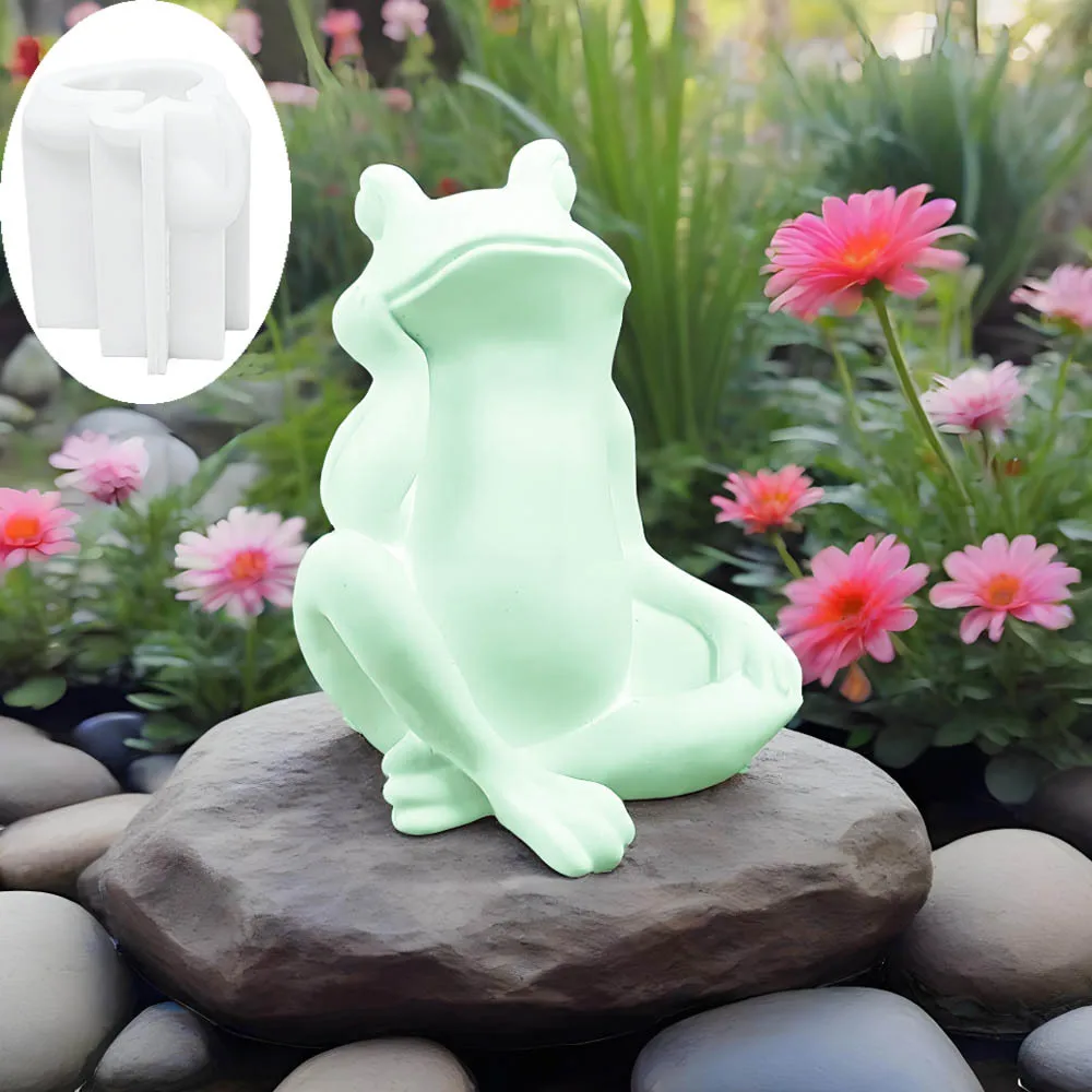 

Cute Frog Silicone Mold for Concrete Creative 3d Thinking Frog Scented Candle Decoration DIY Epoxy Resin Mold Molds for Concrete