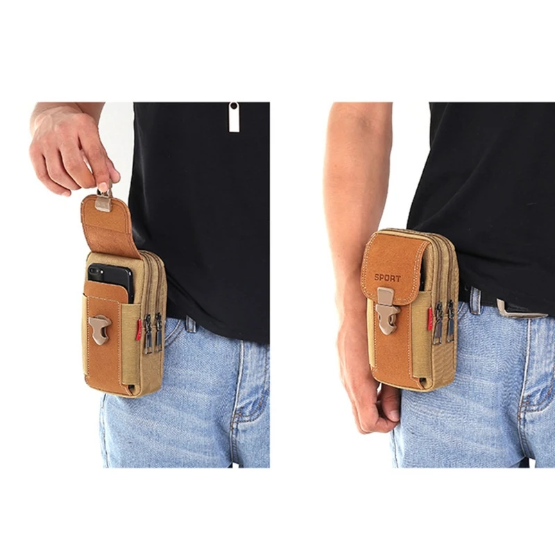 Riñonera Universal para hombre, funda para teléfono con bolsillo y tarjetero