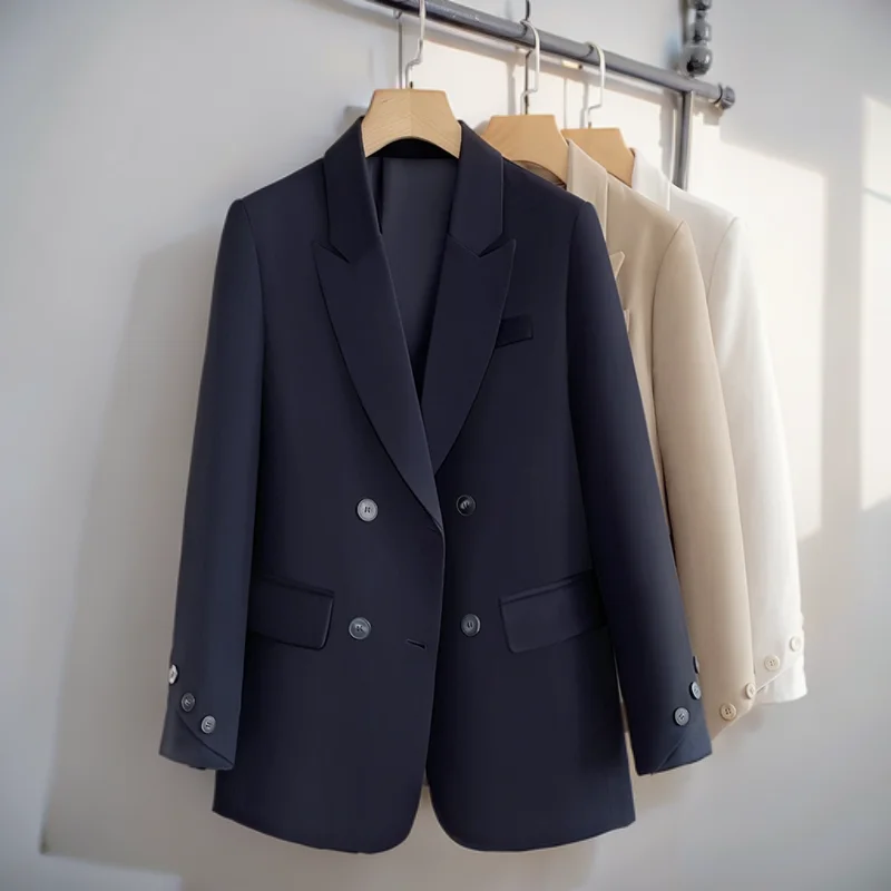 

Blazers Womans Autumn Coat Slim Wool Cropped Party Vintage Celebrity Performance Golden Embellished Shoulders Breathable Elastic