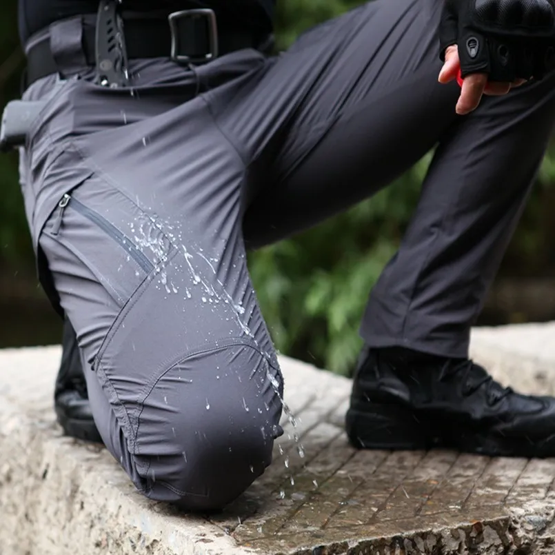 

Men Summer Quick Dry Thin Outdoor Trekking Fishing Hiking Pants Waterproof Fleece Warm Military Tactical Cargo Skiing Trousers