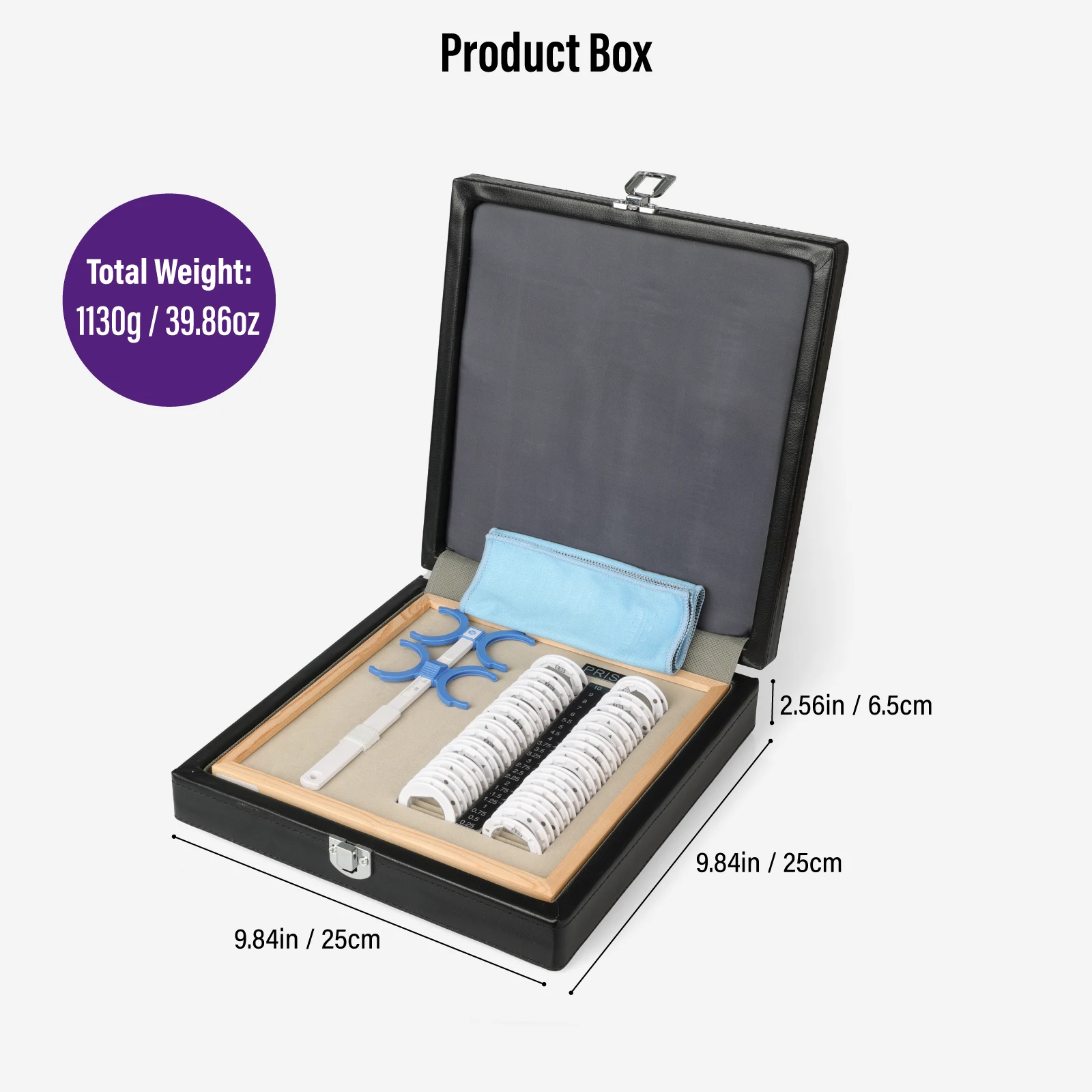 Prism Bar Kit, Strabismus Quantitative Measurement Toolbox, Phoria Trial Lenses for Convergence Flexibility Examination & Vision