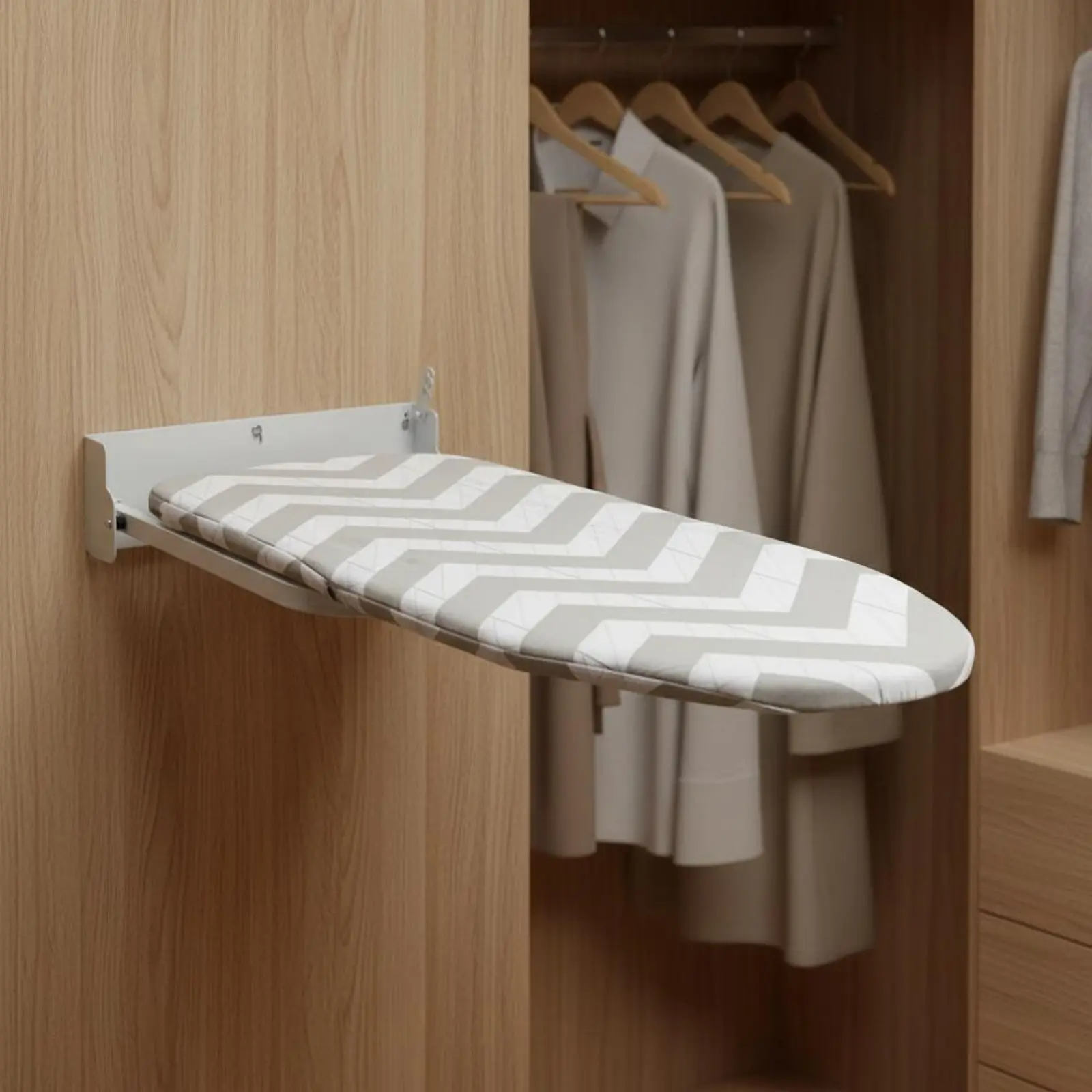 Wall Mounted Ironing Board Space Saving Fold down Ironing Board Home Utility Easy Installation for Wardrobe