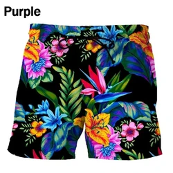 Pantalones cortos de natación 3D para hombre, bañadores cortos de hoja verde fresca, informales, cómodos, para playa