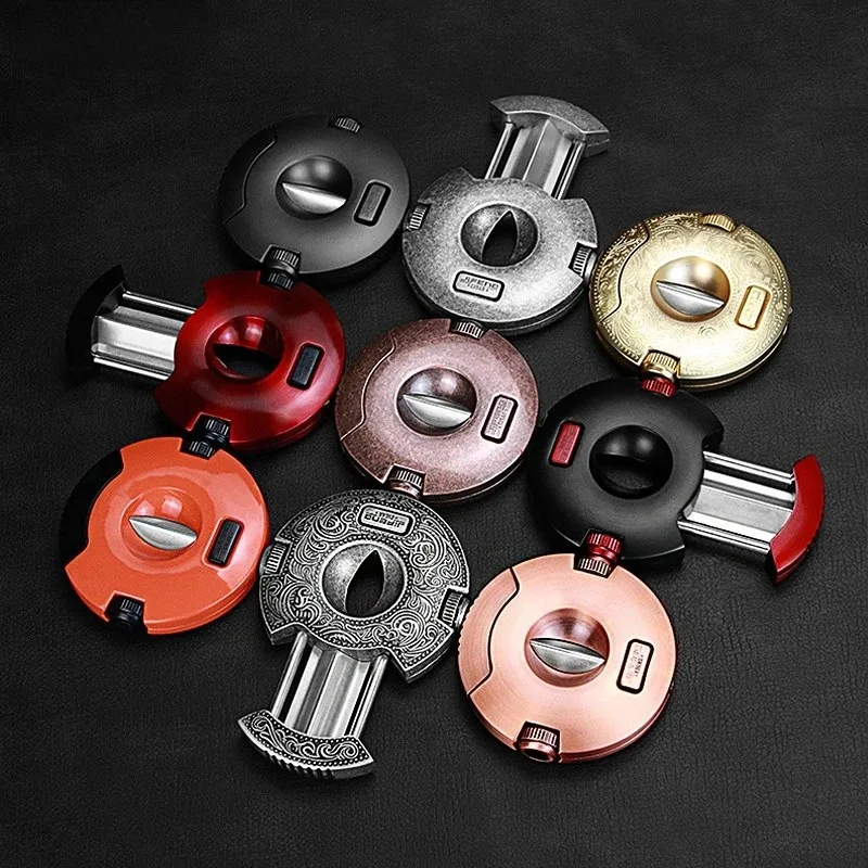 

Portable Cigar Cutter Punch Cigar V Cut Drill Round Double Edge Cigar Smoking Accessories Gift Set