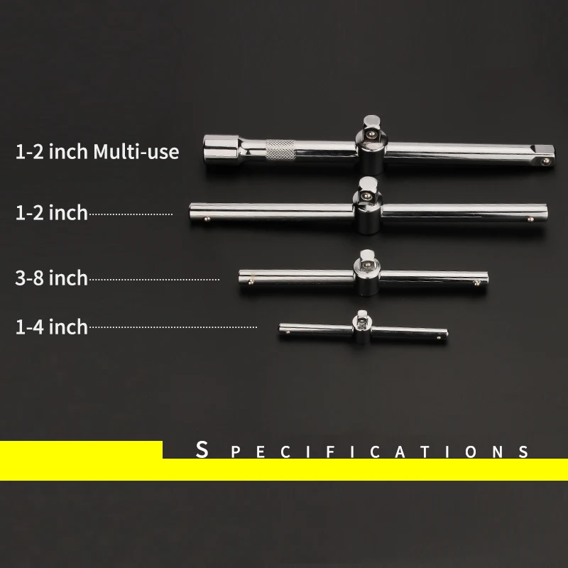 Crv Material Drive Socket Wrench, Extensão Deslizante T Bar, Auto Repair Tools, Manga Slide Bar, Força Aplicando Rod Pipe, 1,4, 3,8, 1,2