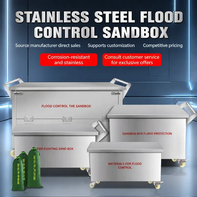 Thickened Stainless Steel Fire Extinguishing Sandbox Yellow Sand Box for Gas Station Flood Control and Emergency Fire Safety