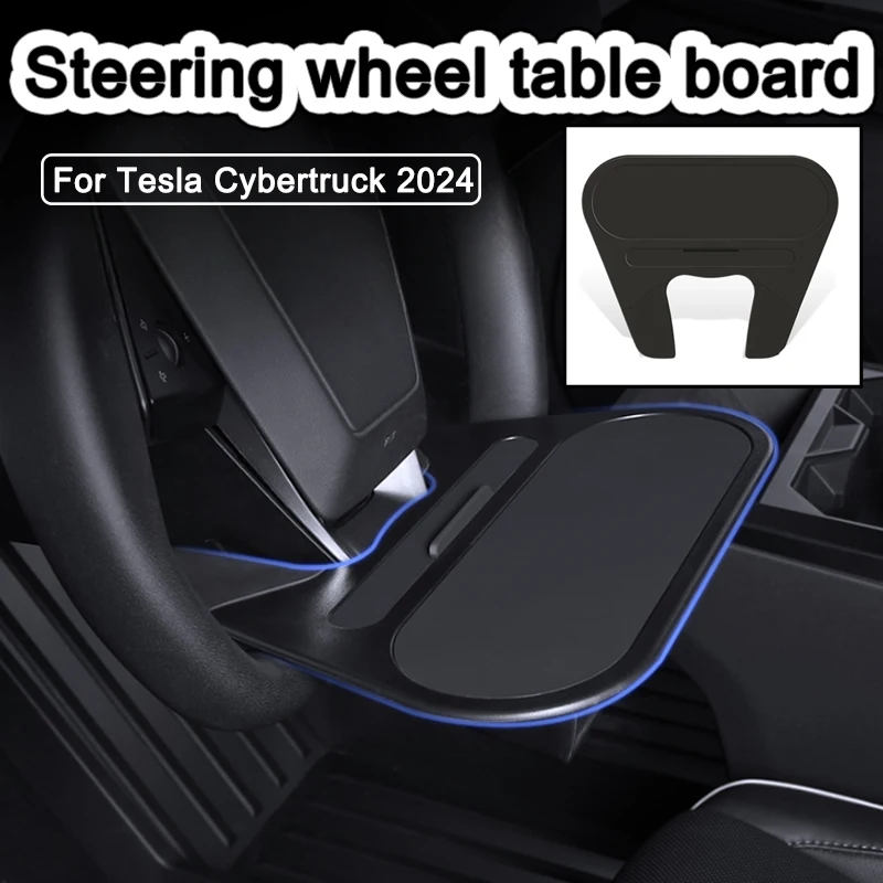 

Multifunctional Steering Wheel Small Table Board Black Storage Tray Car Tray Steering Wheel Accessory for Tesla Cybertruck 2024