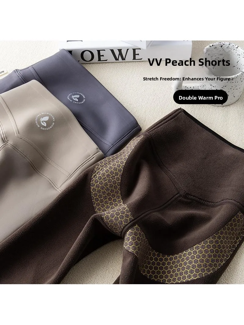 Spodnie do jogi Thiened Fce damskie jesienno-zimowe, ciepłe, modelujące pośladki, efekt miodowej brzoskwini, specjalne, super cienkie spodnie bazowe.