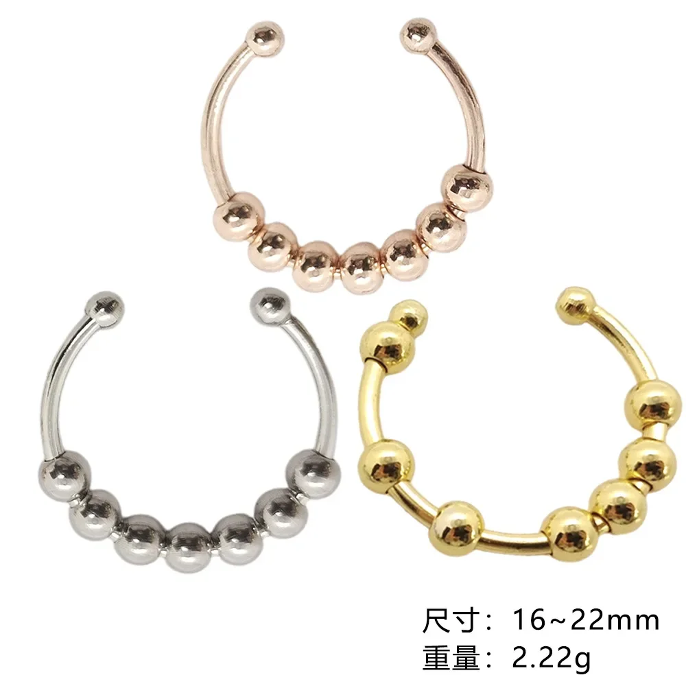 Seven Beads Anxiety Ring for Women Men Rings Rotate Freely Anti Stress Accessories Jewelry Gifts Spinner Anillo