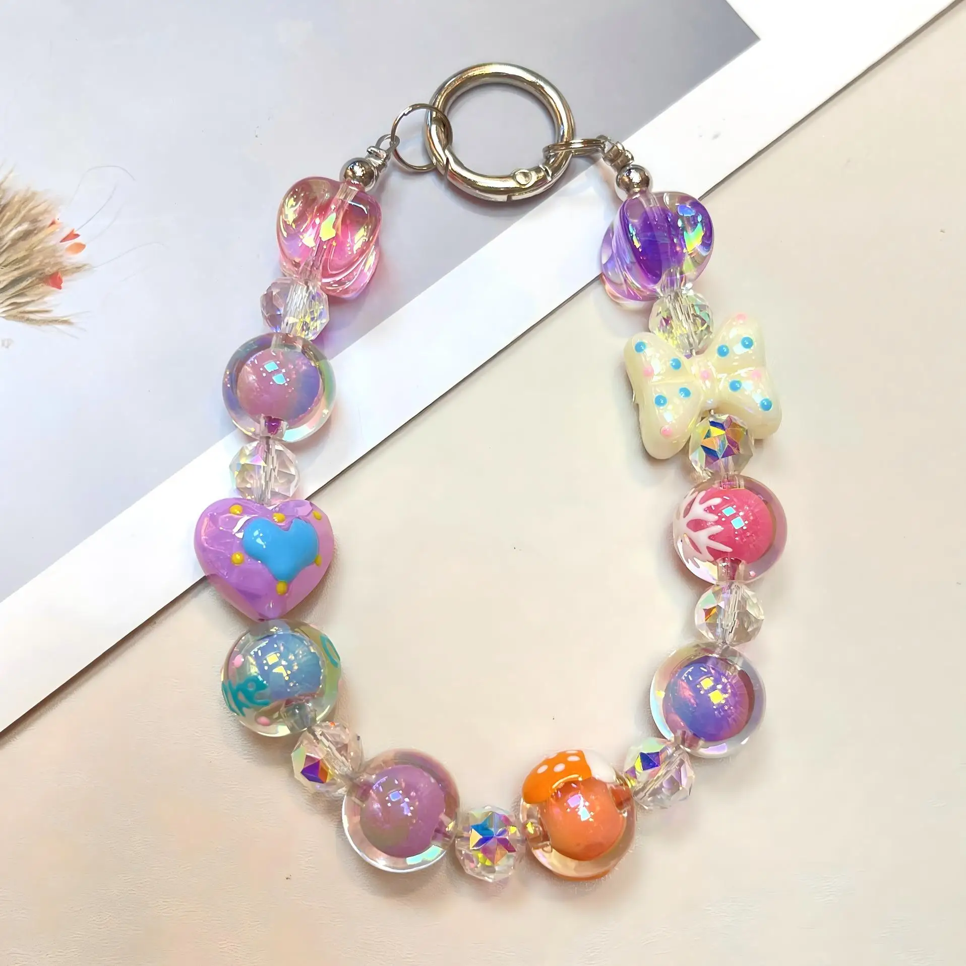 

Fashion Creative Pearl Bag Strap Keyring Bag Accessories Phone Lanyard Phone Case Keychain Bead Bag Chains Bag Decoration Handle