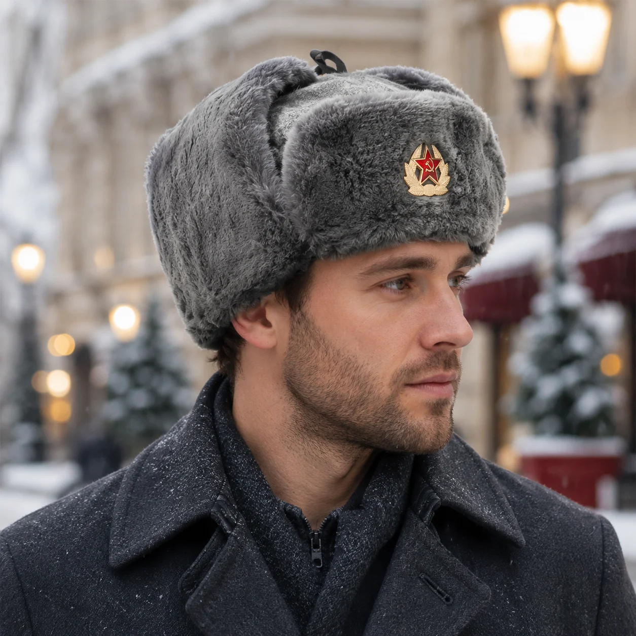 Winter Warm Ushanka Trapper Hat Ear Flap Russian Faux Fur Lined Thick Warm Outdoor Skiing for Men Women