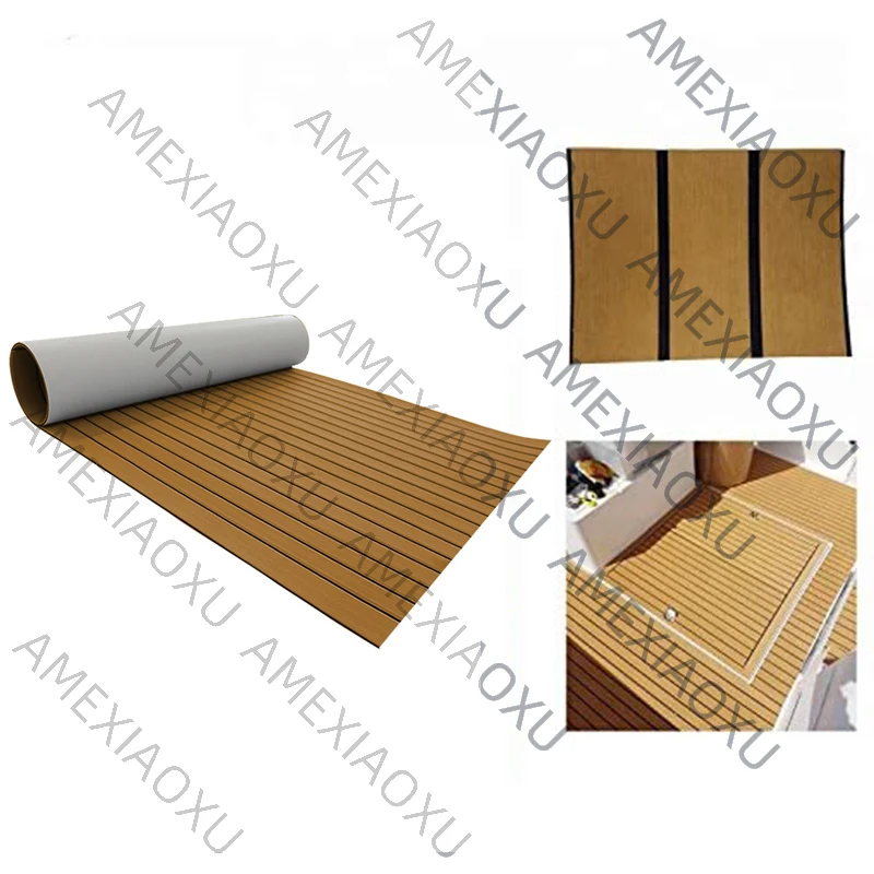 

Пенопластовая палубная плитка EVA под тик для лодок, морской напольный материал, имитация палубы, коричневый, черный, 240x45 см, коричневый