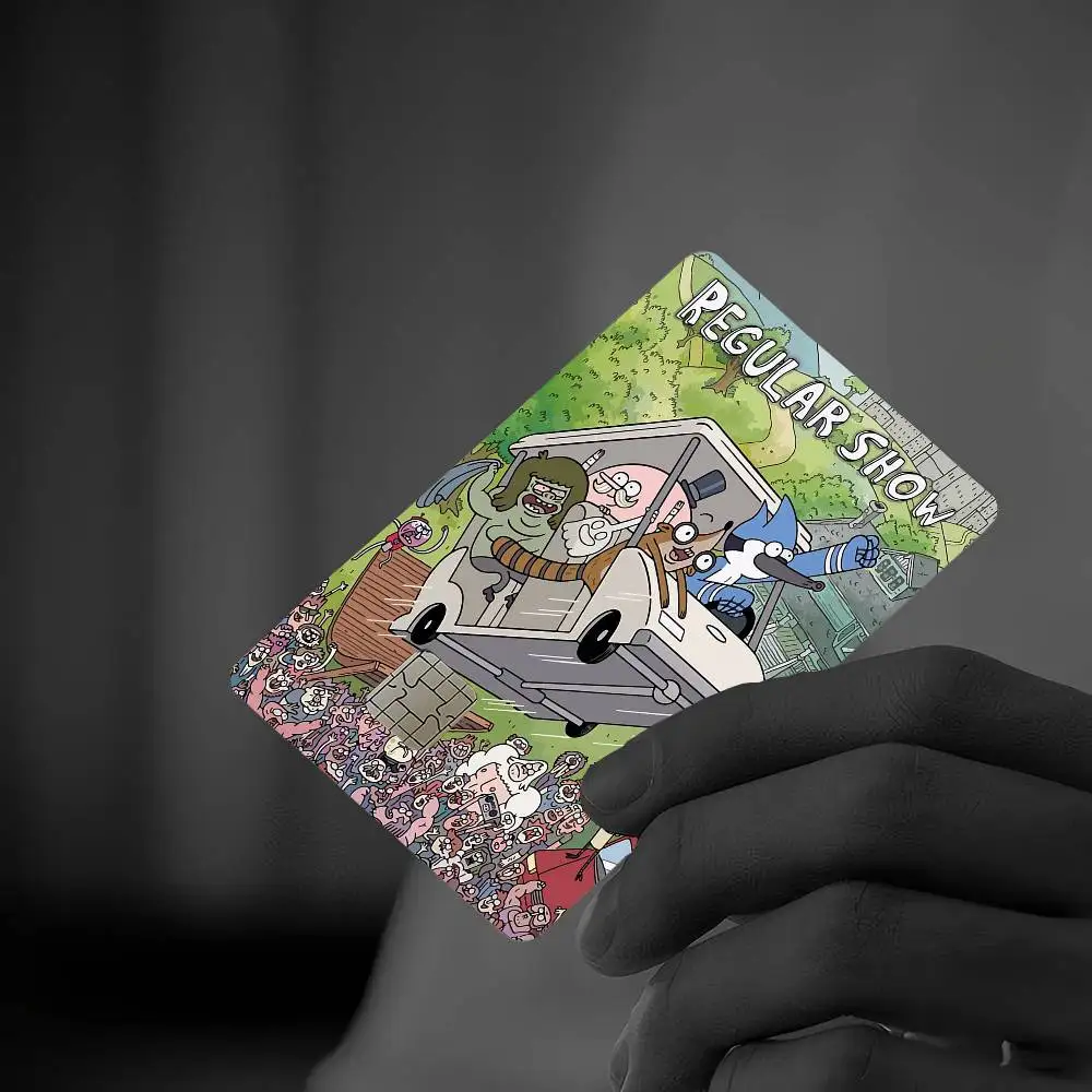 1Set Regular Show Anmie 4pcs Sticker Film Skin Cover for Credit Card Debit Bank Card Front