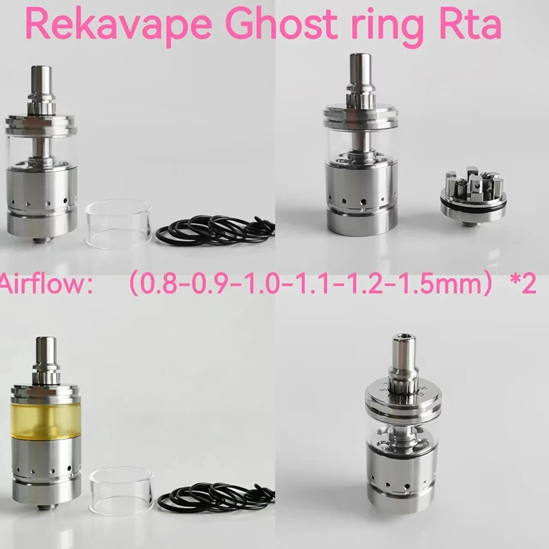 Ghost Ring RTA Rebuildable Tank Atomizer, 316 Stainless Steel, 22mm, 4ml
