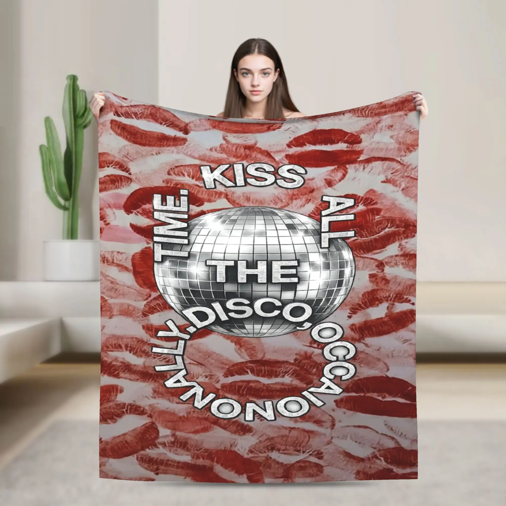 Harrys Styles Kiss All The Time Disco Blanket Winter  Soft Throw Blanket For Adults Girls Couch Chair Flannel Bedspread Cover