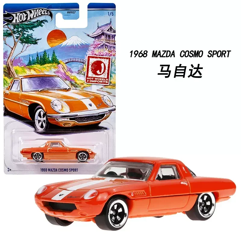 Original Hot Wheels Car J-Imports Mazda Cosmo Sport 1986 Toys for Boys 1/64 Diecast Vehicle Alloy Model Collection Birthday Gift