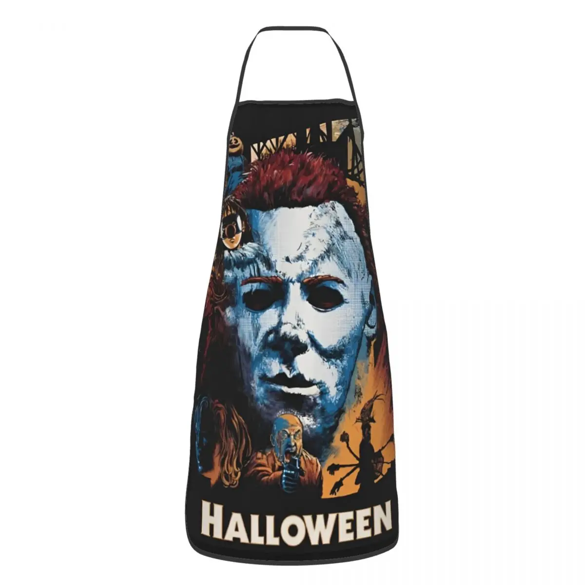 Halloween Michael Myers Polyester Apron Horror Movie 52*72cm Kitchen Cuisine Bib Tablier BBQ Dinner Pinafores for Chef Barista