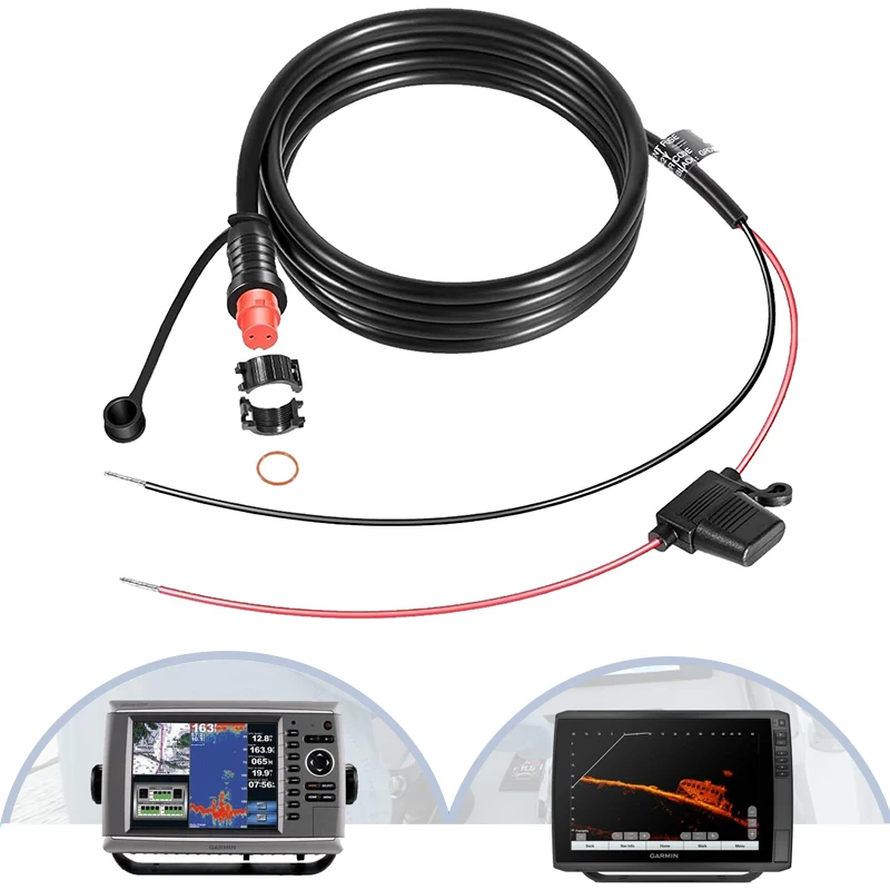 Cabo de Alimentação Rosqueado 010-11425-01 – Cabo de Alimentação GLS 10 para Sistema Garmin LiveScope, Módulos de Sonar GSD e GPSMAP MFDs