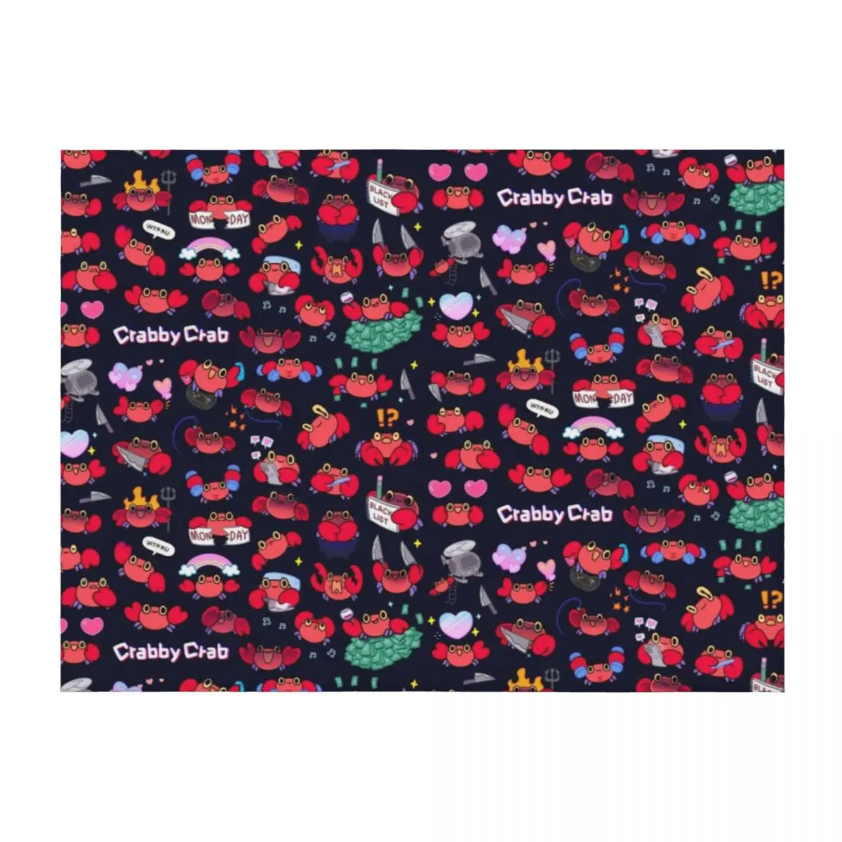 

Crabby crab - pattern Throw Blanket warm for winter Furrys Luxury Brand Picnic Blankets