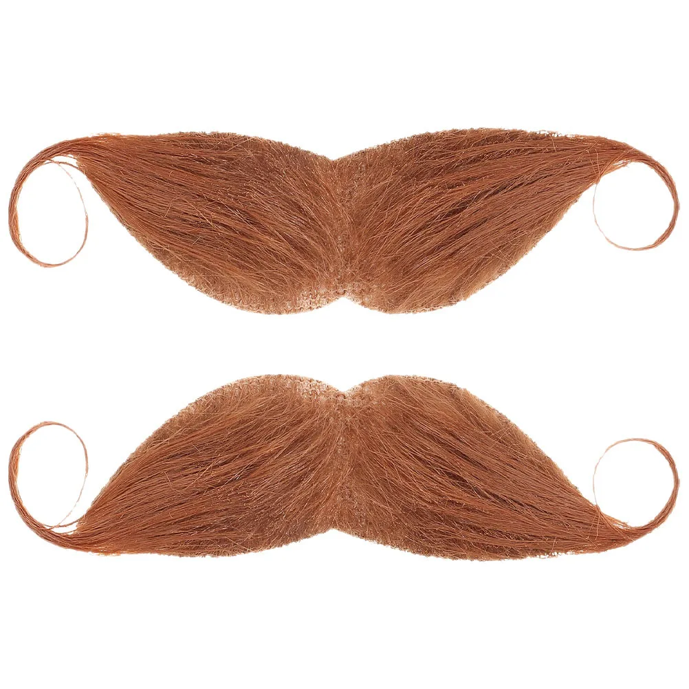 

2pcs Fake Beard Props Realistic Mustache for Masquerade Party Supplies Adult Cosplay Halloween Salon Tools Lifelike Adhesive