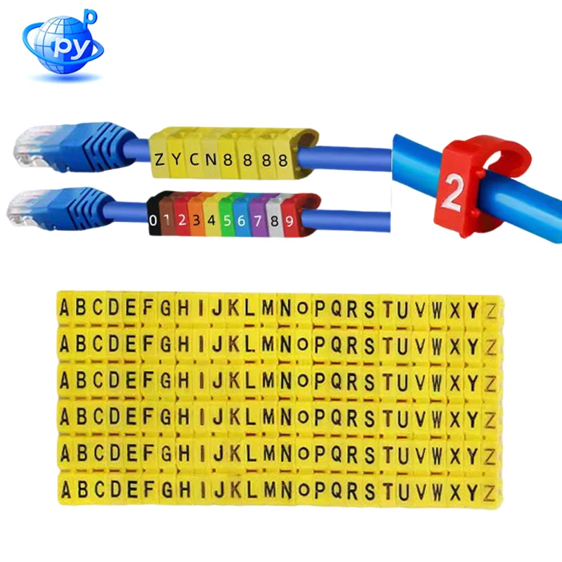 المفاجئة نوع A-Z 26 الحروف الإنجليزية سلك رقم أنبوب علامة أنبوب تحديد أنبوب ، M-0 M-1 M-2 M-3 حجم لعلامات كابل 1.5-6mm2 #1