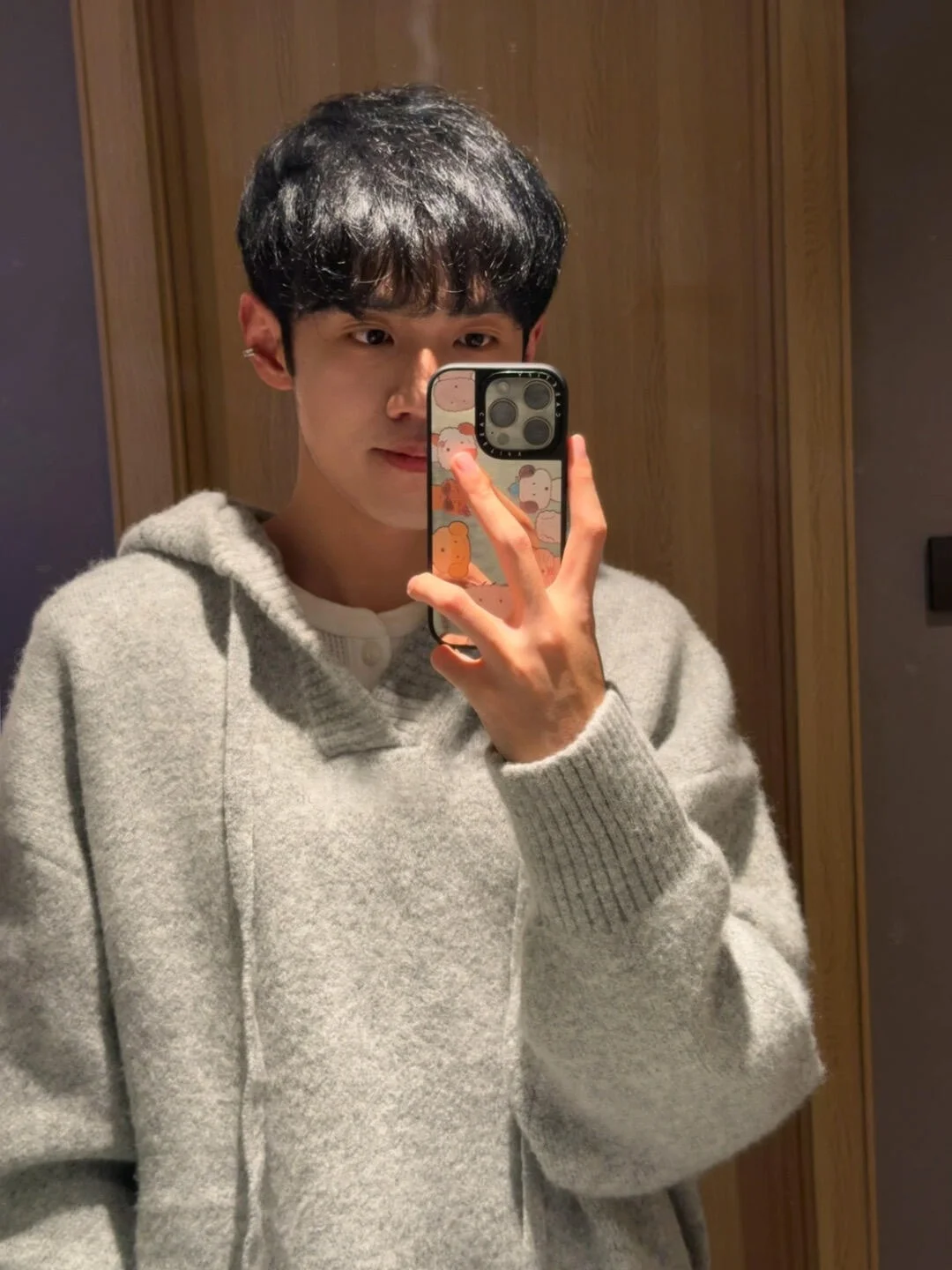 

Cleanfit ey Hooded V-Ne Knitwear Men's Autumn Winter Loose Fit Faionable Lazy Sle Overhead Coat American Sle Long S...